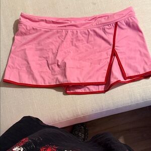 Wild Fable Pink Swim Skirt with Red Trim